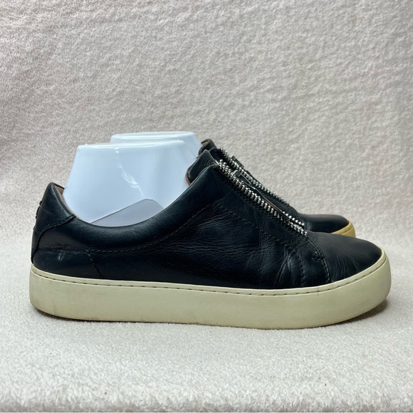 Frye Leather Zipper Lena Sneakers-Black-Women’s 7-Preppy-Casual-Classic-Designer - Picture 2 of 13